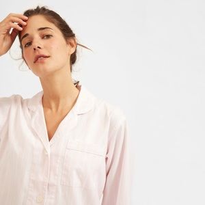 Everlane Oxford PJ Set in Pink MSRP $90